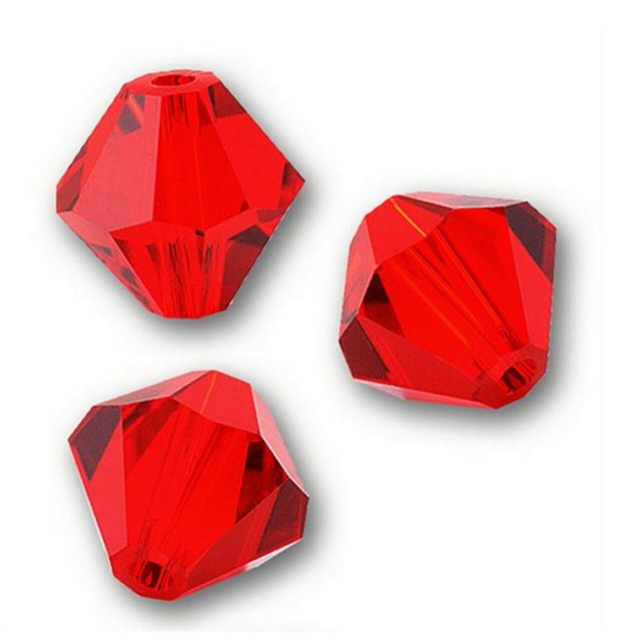 100pcs Authentic Preciosa 4mm (0.16 Inch) Small Faceted Bicone Crystal Loose Beads Light Siam Red Compatible with Swarovski 5301/5328 for DIY Jewelry Making Pre-B406